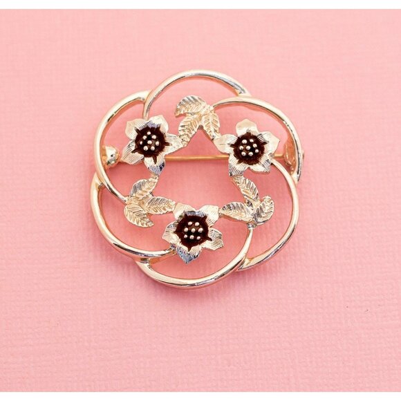 Vintage Unique Spiral Flower Vortex Brooch | Sarah Coventry | H18 - Picture 1 of 2